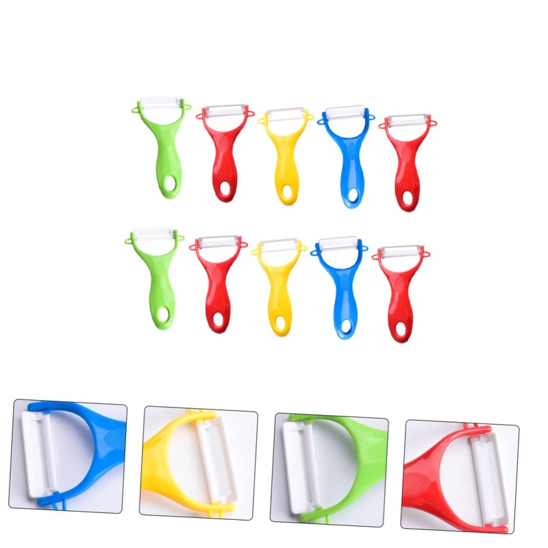Alipis 10pcs Set of Ceramic Peelers Ideal for Vegetables Fruits