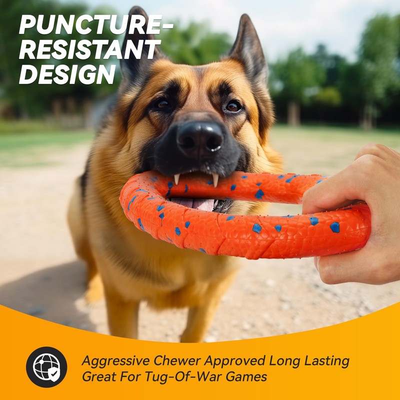 FUSOTO Dog Ring Toy, Tough Dog Toy, Dog Ring Chew
