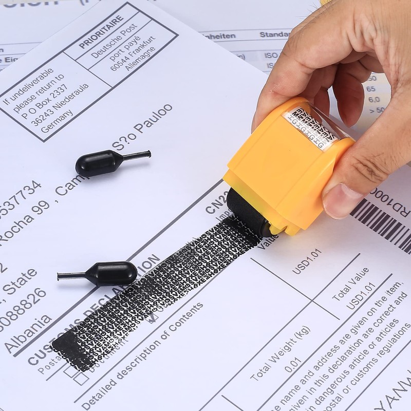 Ink Refills for Identity Theft Protection Roller Stamps, 12 Pcs