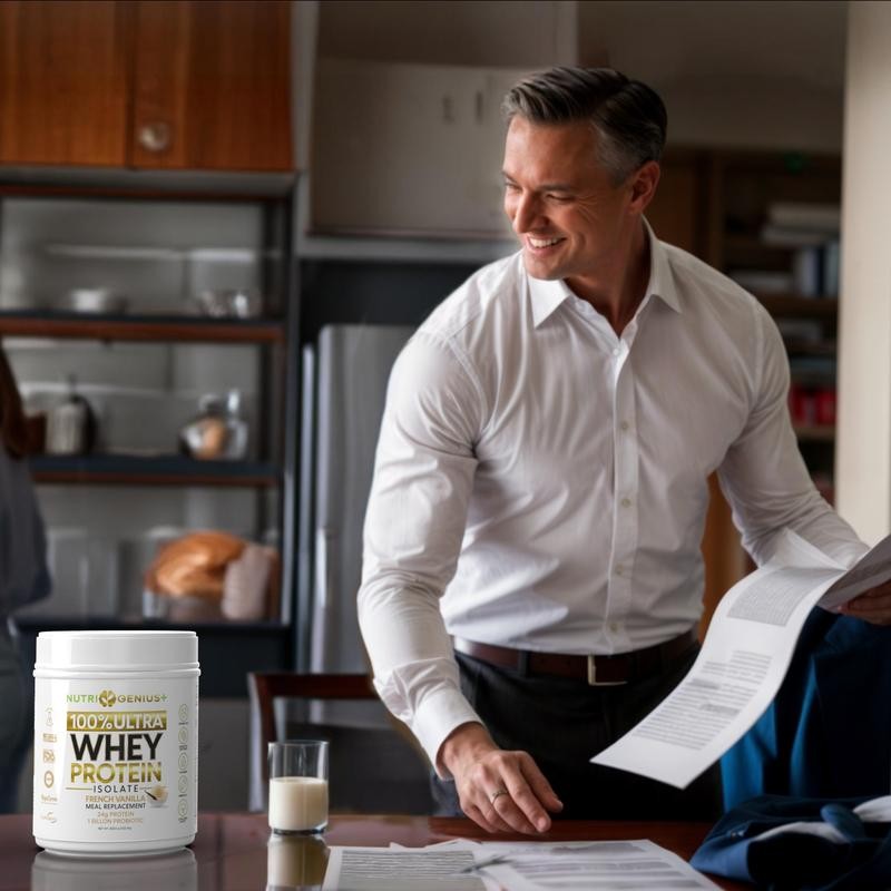 Nutrigenius + Premium Isolate Whey Protein 24g with Probiotics, Digestive