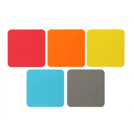 Mini Skater 3pcs Bar Coasters 10x10x0.2CM Square Silicone Coasters for Drinks Beverage Coffee Table Tea Coaster (Orange)