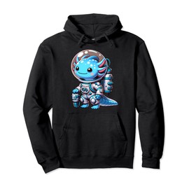 Cute Axolotl Astronaut Helmet Space Men Women Kids Pullover Hoodie