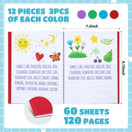 Henoyso 12 Pcs 120 Pages Primary Composition Notebooks 9 3/4 x 7 1/2 Inch Primary Journals K-2 Blank Books for Kids to Write Stories Writing Notebook for Kids Kindergarten (Colorful)