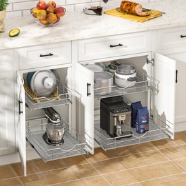 WelFurGeer Soft Close Slide Out Cabinet Shelf, 8" W x 21" D Pull Out Drawers for Kitchen Cabinets, Kitchen Shelf Organizer, Cupboard Organizers and Storage, Under Cabinet Pull Out Shelves