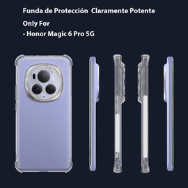 USTIYA Case for Honor Magic 6 Pro 5G Clear TPU Four Corners Military-Grade Protection Cover Transparent Soft