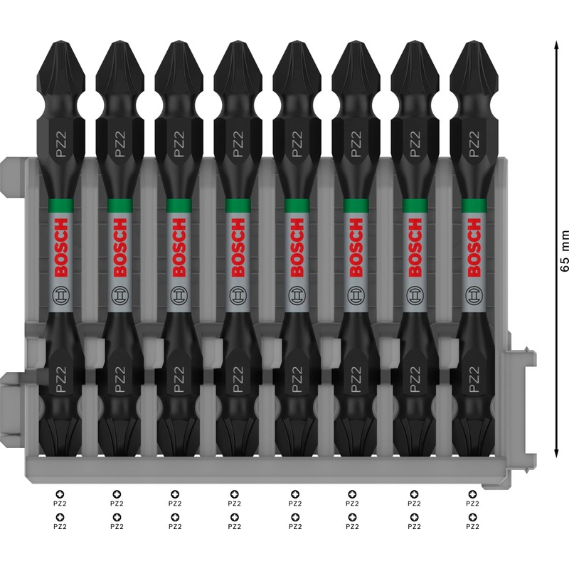 Bosch Professional 8-Piece Double Screwdriver Bit Set Pozidriv (impact Control,