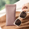Pebipoo Glasses Cases Soft, Leather Eyeglasses Cases, Squeeze Top Portable