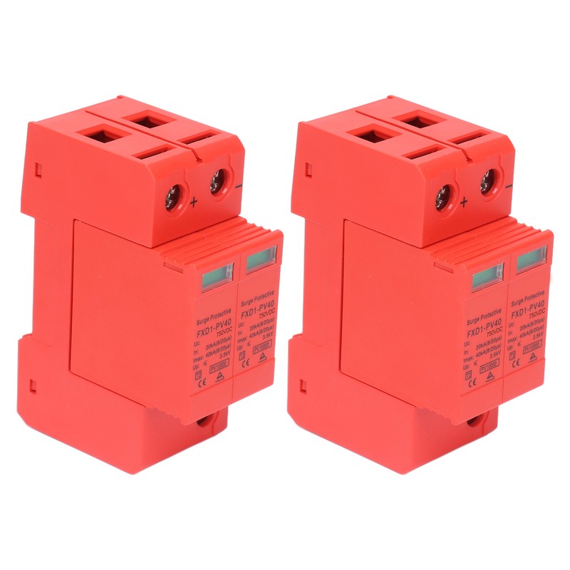 2Pcs Surge Protective Devices DC Photovoltaic Arrester 2P 40KA with