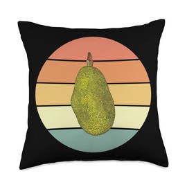 Great Jackfruit Lovers Design Love Fruits Retro Jackfruit Design Tropical Fruit Throw Pillow, 18x18, Multicolor