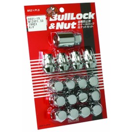 KYO-EI 0601-19 Automotive Lock Nuts Bull Lock (Bag Type) 19HEX M12 x P1.5 for 4H Vehicles, Pack of 16