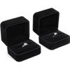 Classic Velvet Couple Double Ring Box Earring Jewelry Case Gift