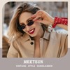 MEETSUN Vintage 90s Small Oval Sunglasses For Women Men Metal