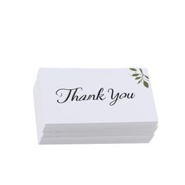 200Pcs 2" x 3.5" Thank You Cards, Small Business Card with Green Branches for Packaging Supplies