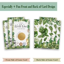 SRIHBET Safari Scratch Off Game Cards (50Pack), Forest Animals Baby Shower Game, Neutral Boy or Girl Event Theme Raffle Tickets Drawing Prizes Favors