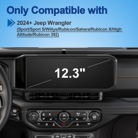 Coleya Anti-Glare Matte Screen Protector for 2024 2025 Jeep Wrangler (Sport/Willys/Sahara/Rubicon/High Altitude/Rubicon 392) 12.3In Touchscreen, 9H Tempered Glass 2024 Wrangler 4xe Accessories 12.3"