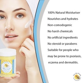 100% Natural All in One Honey Balm, Natural Moisturiser for Sensitive Face, Body, Lips,Tattoo's 200ml