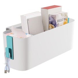 Saluaqui Bedside Storage Basket, Hanging Storage Box Dormitory Bedside Organizer, Bunk Bed Bedside Organizer Caddy for Home School Office (Green)