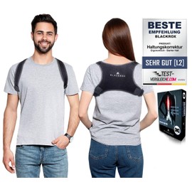 BLACKROX Posture Corrector, Effective Back Stabiliser, Shoulder & Back Straightener, Adjustable Size for Men and Women, One Size (Black)