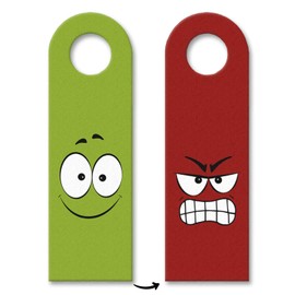 Love Face or Evil Face Door Hanger Angry Friendly Faces Peace