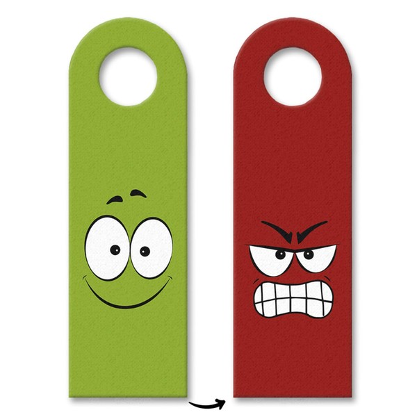 Love Face or Evil Face Door Hanger Angry Friendly Faces Peace