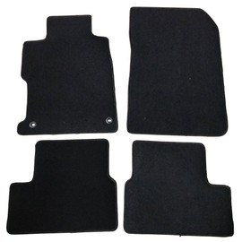 Floor Mats Compatible with 2012-2013 Honda Civic Coupe, 4 PCS Black Nylon Front Carpets Flooring Protection Interior by IKON MOTORSPORTS