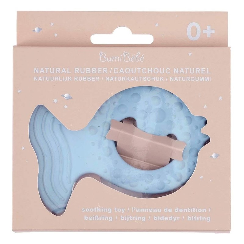 Bumi Bebe Natural Rubber Fish Teether - Sky Blue