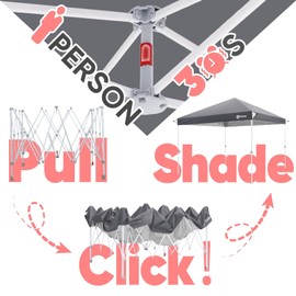 Sekey 10x10 Pop Up Canopy Tent - One-Push Setup, 99% UV Blocking Instant Beach Tent, Outdoor Sun Shelter for Camping, Parties, Events, Commercial Gazebo with 4 Weight Bags, Waterproof&Windproof