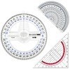 JEYORZY Set of 3 Protractors, Set Square Triangle, Circle Protractor,
