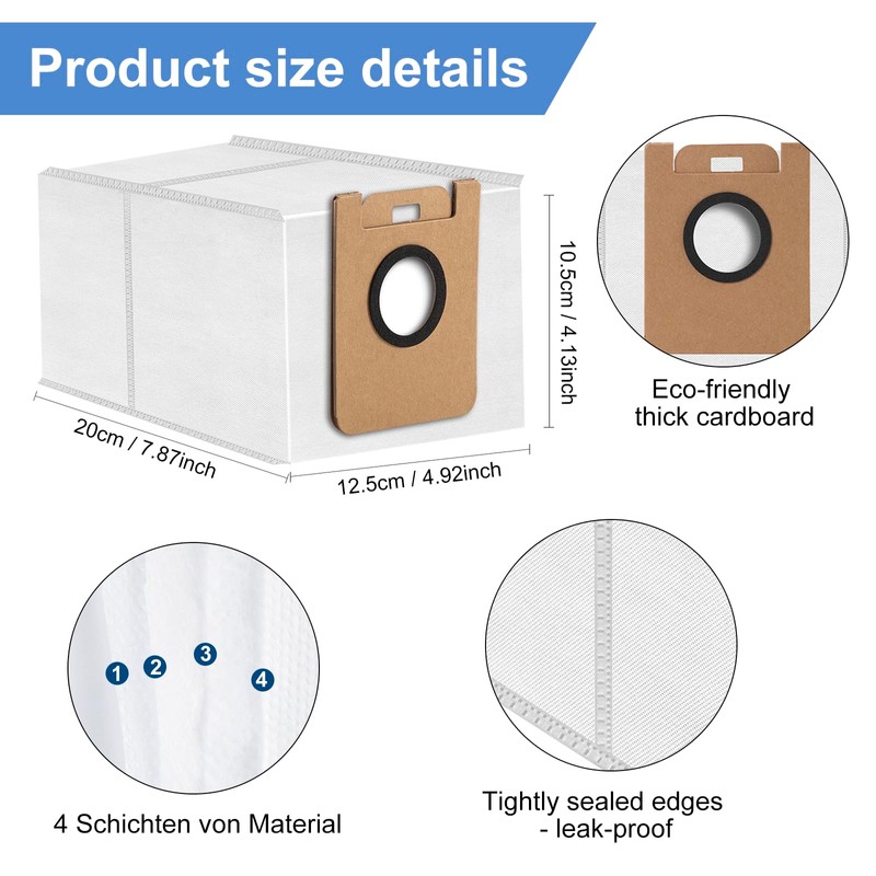10 Dust Bags Compatible with Dream D10 Plus/D10s Plus Robot