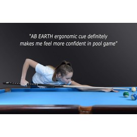 AB Earth 2-Piece 58" Pool Cue/Pool Stick Ergonomic Design Hardwood Canadian Maple 13mm Tip 18-21oz Billiard Cue B1S, Black 21oz