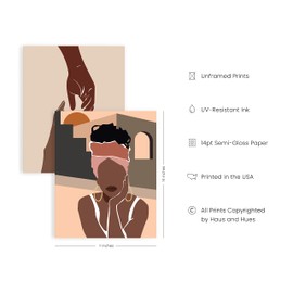 Haus and Hues Black Woman Wall Art - Set of 6 Black Girl Wall Decor Black Women Paintings for Wall Black Girl Magic Wall Decor Women of Color Wall Art Fashion Wall Art Black Women Art UNFRAMED (11x14)