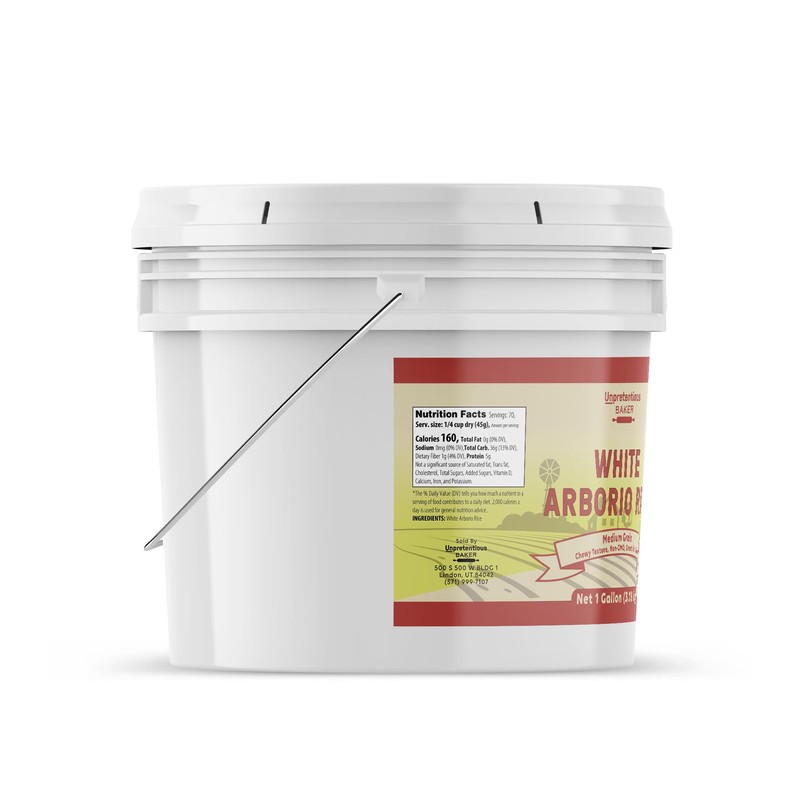 Unpretentious White Arborio Rice, 1 Gallon, Italian Risotto, Rice Pudding,