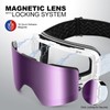 Odoland Ski Goggles Set with Detachable Lens, Frameless Interchangeable Lens,