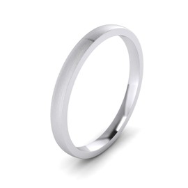 LANDA JEWEL Unisex Sterling Silver 2mm Super Heavy Court Shape Brushed Wedding Ring (J)