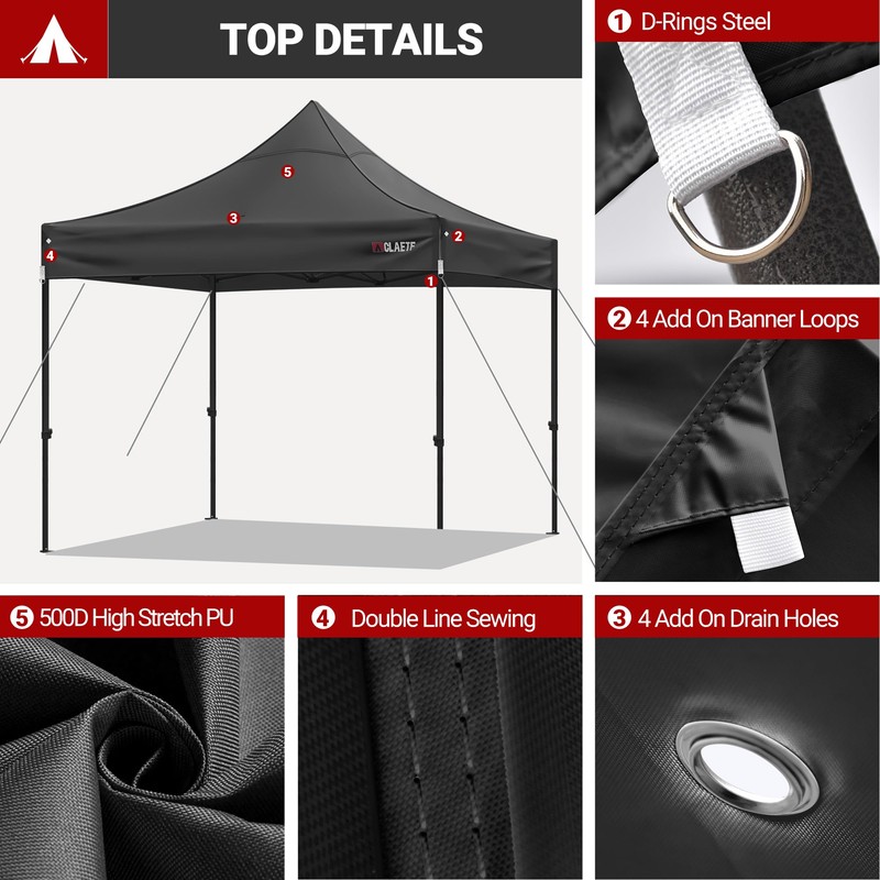 CLAETF 10x10 Canopy Replacement Top for Pop Up Canopy Tent