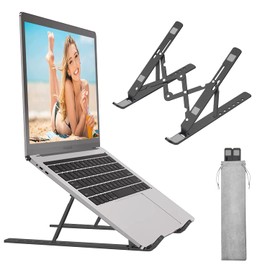 LETTURE Soporte para Laptop Plegable Aleación de Aluminio Soporte Portatil Mesa Soporte de Escritorio para Portátil, 7 Altura Ajustable, Compatible Soporte Ordenadores para Portátiles10-17Pulgadas