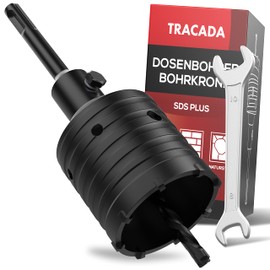 TRACADA SDS Plus Drill Bit 68 mm with Screw Lock and Open-End Wrench Can Drill 68 mm Socket Aerated Concrete Aerated Concrete Brick