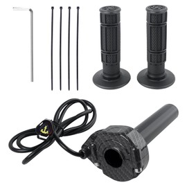 Femibon Surron Throttle Grip Carbon Fiber Look Throttle Grip Cover Set, Quick Twister with Cable, Compatible with 7/8-inch Electric Dirt Bike Sur-Ron/Surron/Light Bee/Sur Ron S/Surron X/X160/X260