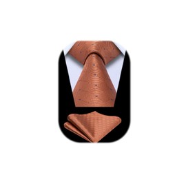 Enlision Orange Ties for Men Wedding Plaid Tie Pocket Square Formal Business Necktie & Handkerchief Set