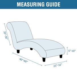 H.VERSAILTEX Chaise Lounge Cover Indoor Velvet Chaise Slipcover High Stretch Lounge Chair Cover Luxury Armless Chaise Cover for Living Room, Machine Washable, Ivory