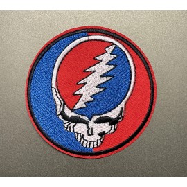 Grateful Dead Steal Your Face Band Patch Embroidered Logo Iron On 3x3 Inch