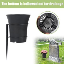 Large Metal Cemetery Vases Flower Holder with Spikes Memorial vases for Grave Vase Decorations for Cemetery Vase Flower Holder for Memorial Grave Lawn Yard Funeral Decor with Freely DIY, 5.4''Diameter
