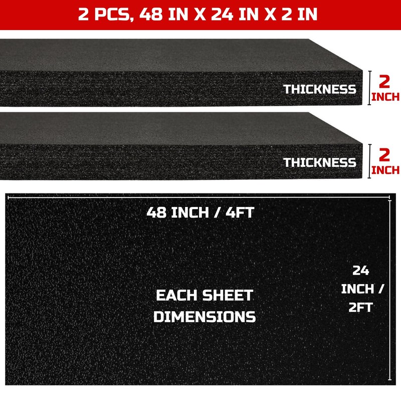 ONREVA Tool Box Foam 2Pack 48x24x2 inch, Foam Inserts for