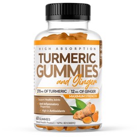 Turmeric Ginger Gummies - Anti-Inflammatory to help relieve joint pain, aid digestion. Source of Antioxidants. Helps with inflammation.