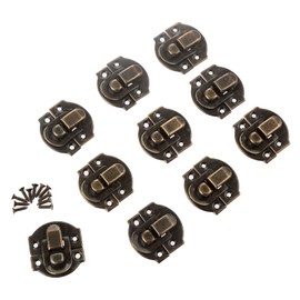 30pcs Box Latches Mini Wood Box Latches 27 x 29mm Antique Style with Screws Lemfema Small Patch Lock Fixed Toggle Latch Case Latch Lock Vintage Style (Bronze)