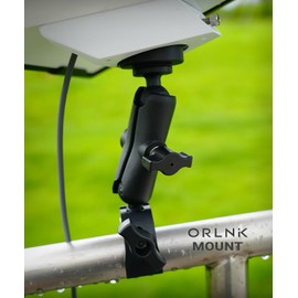 [New Version] Starlink Mini Mount (Easy-to-Tighten Heavy-Duty) Ladder Roof Rail Pole for RV Camper Boat Guardrails, with Adjustable Clamp, New Adapter ORLN'K SE