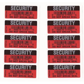 Security Stickers Tamper-EVIDENT Warranty Void RED and Black DO NOT Break Seal X 100 Labels