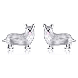 ONEFINITY Corgi Earrings 925 Sterling Silver Corgi Studs Earrings Dog Animal Jewelry for Girls
