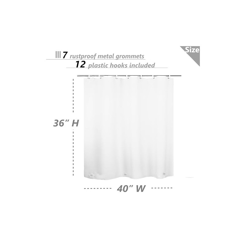 ABSENK Waterproof Shower Curtain for Window Inside Shower, 30 x