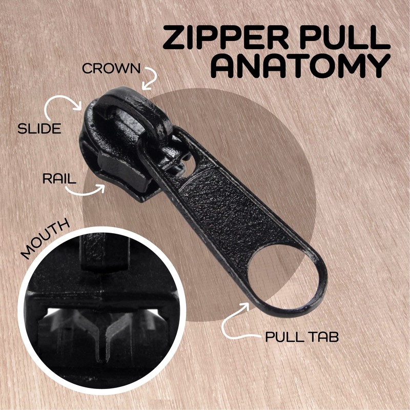 10pcs #5 Metal Zipper Slider Pulls for Coil Teeth -